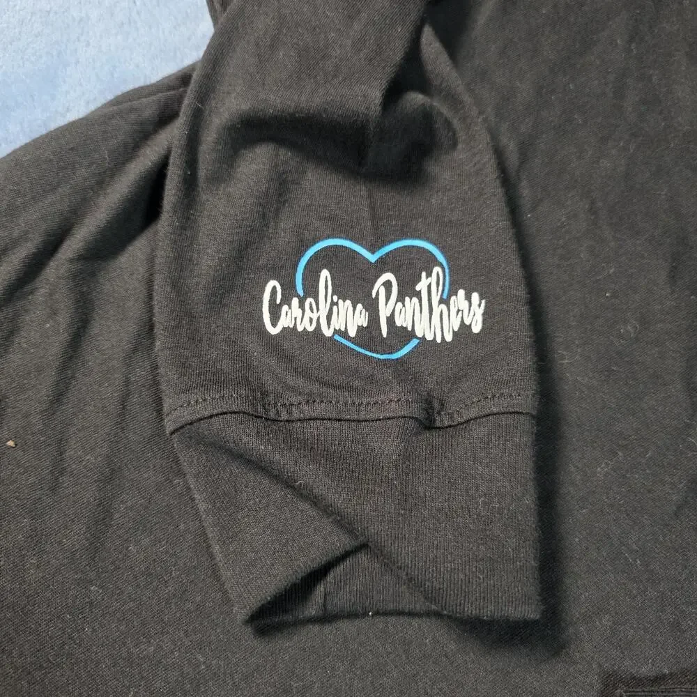 Carolina Panthers Girls 10/12 Long Sleeve Shirt NFL Team Apparel Black NWT